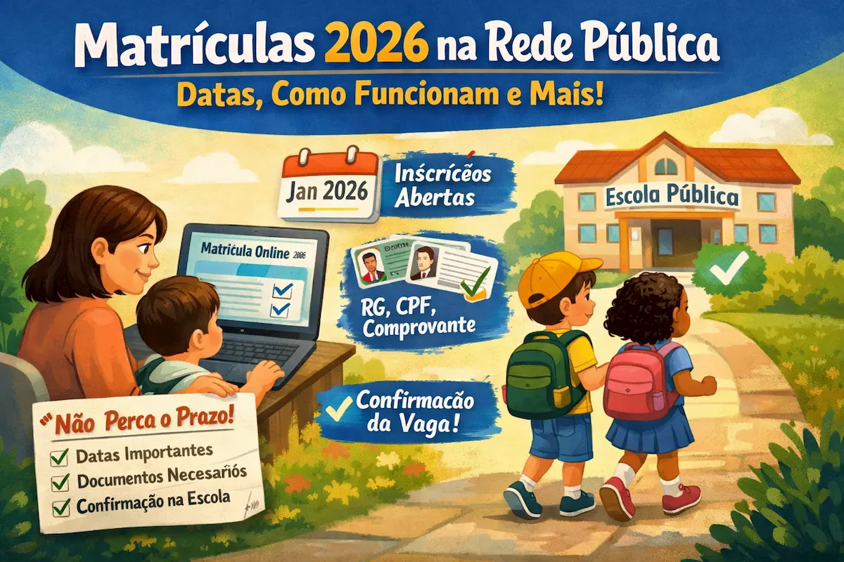 Matrículas 2026 na Rede Pública: Datas, Como Funcionam e Tudo que Você Precisa Saber Matrículas 2026 na Rede Pública: Datas, Como Funcionam e Tudo que Você Precisa Saber